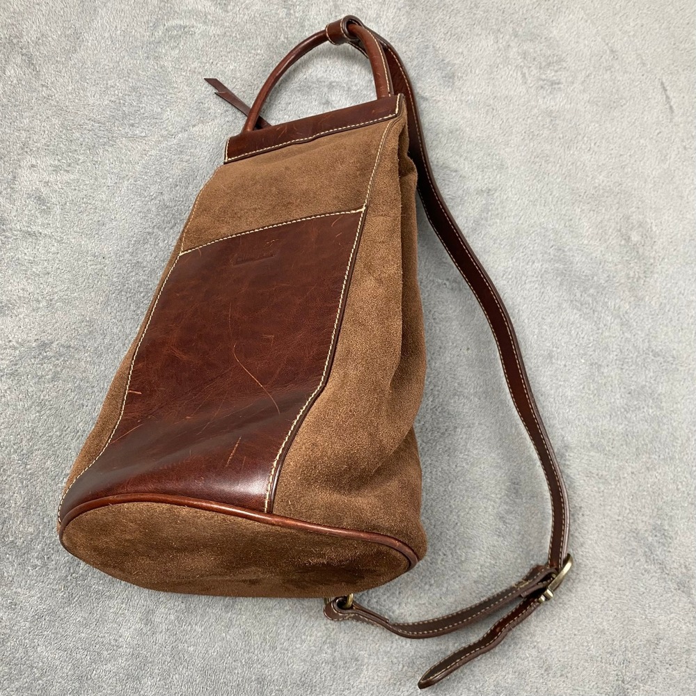 Ellington Women Medium Backpack Sling Bag Brown Suede Leather Vintage Boho